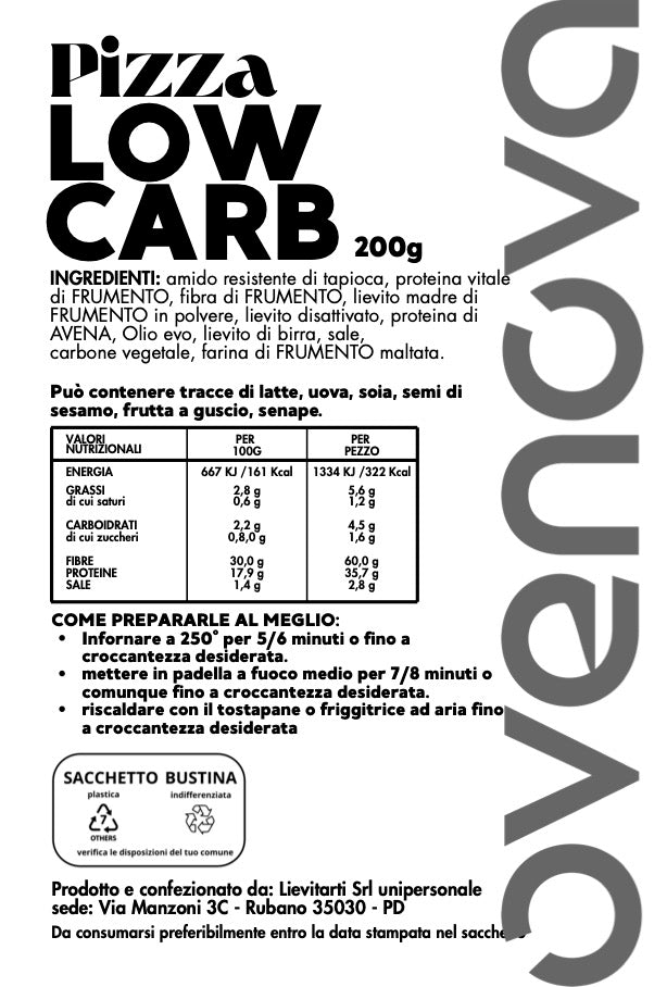 Pizza LOW CARB au charbon végétal - 10 PIÈCES